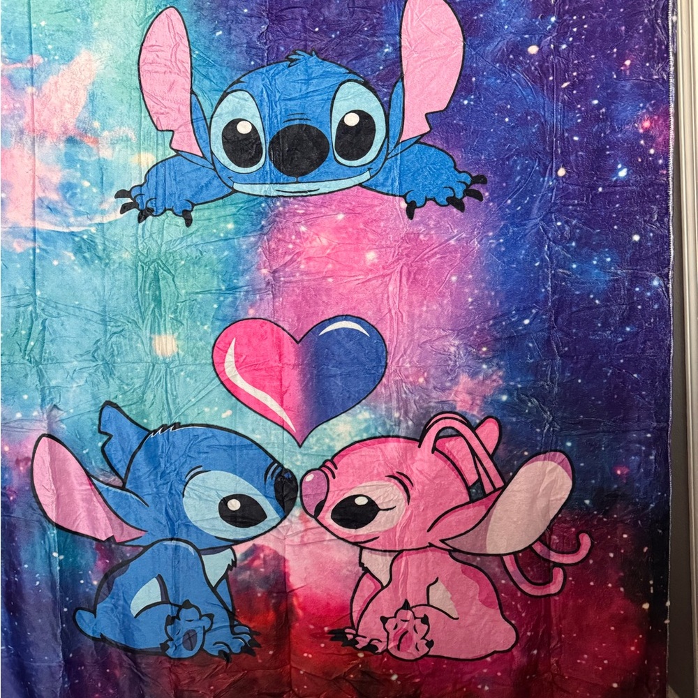 ✨ Brand New Stitch & Angel Galaxy Blanket – 50” x 60” (120 x 150 cm) ✨